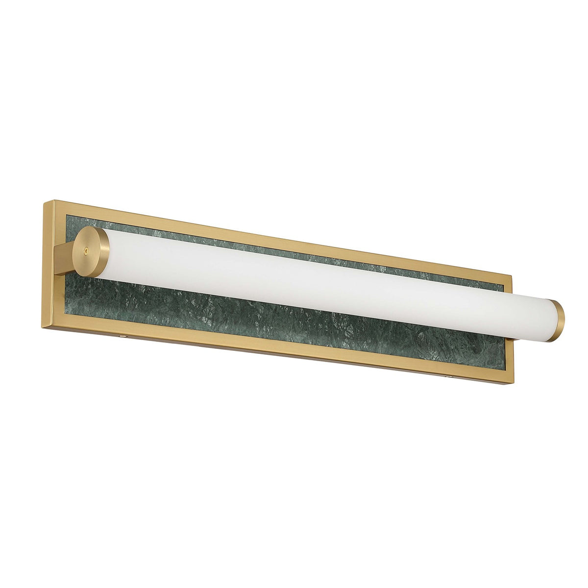 Golden Lighting Stratum 24in LED Vanity Light | Modern Brushed Champagne Brass and Persian Green Marble | Bathroom & Powder | Model 1672-BA24 BCB-PRG