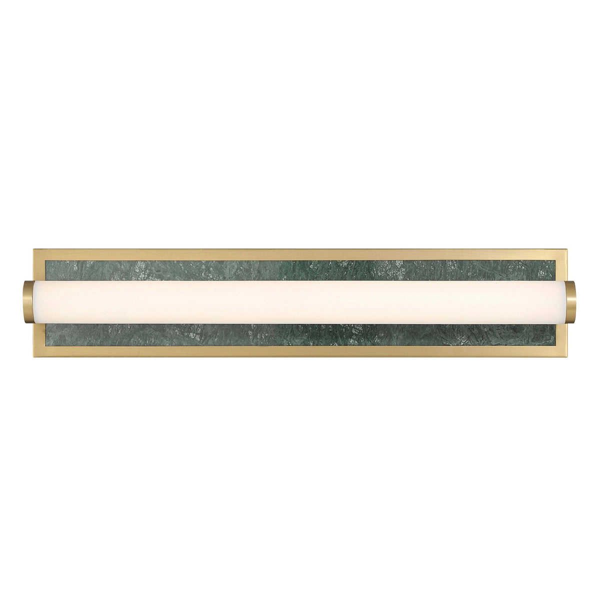 Golden Lighting Stratum 24in LED Vanity Light | Modern Brushed Champagne Brass and Persian Green Marble | Bathroom & Powder | Model 1672-BA24 BCB-PRG