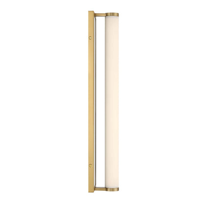 Golden Lighting Stratum 24in LED Vanity Light | Modern Brushed Champagne Brass and Persian Green Marble | Bathroom & Powder | Model 1672-BA24 BCB-PRG