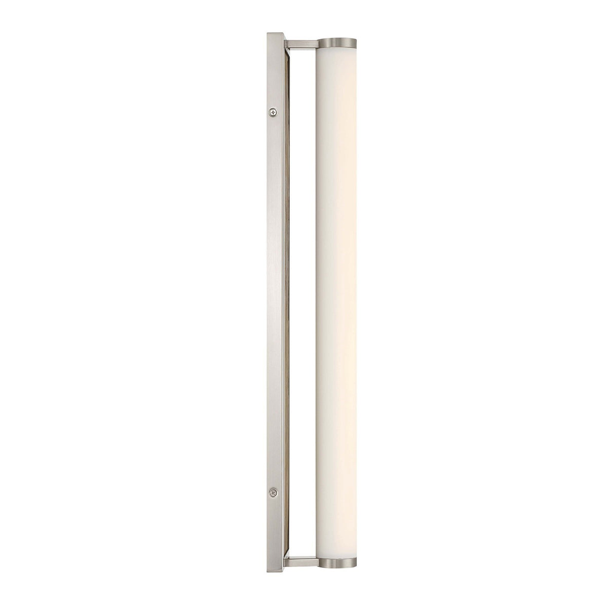 Golden Lighting Stratum 24in Integrated LED Vanity Light | Modern Brushed Nickel and Moon Rock Stone | Bathroom Vanity | Model 1672-BA24 BN-MR