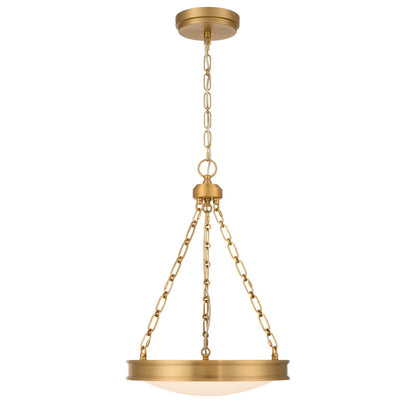 Golden Lighting Cameron 17in Integrated LED Pendant | Modern Brushed Champagne Brass and Etched Glass | Kitchen Island | Model 1700-17 BCB-EG