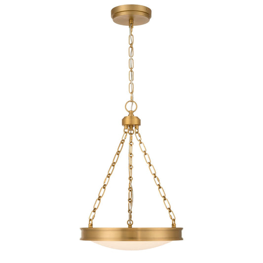 Golden Lighting Cameron 17in Integrated LED Pendant | Modern Brushed Champagne Brass and Etched Glass | Kitchen Island | Model 1700-17 BCB-EG