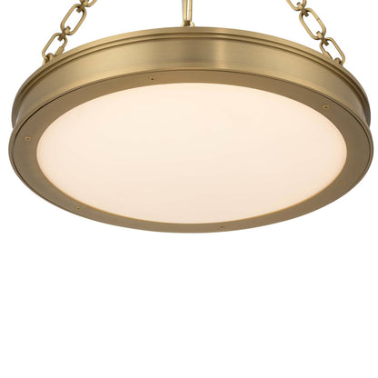 Golden Lighting Cameron 17in Integrated LED Pendant | Modern Brushed Champagne Brass and Etched Glass | Kitchen Island | Model 1700-17 BCB-EG
