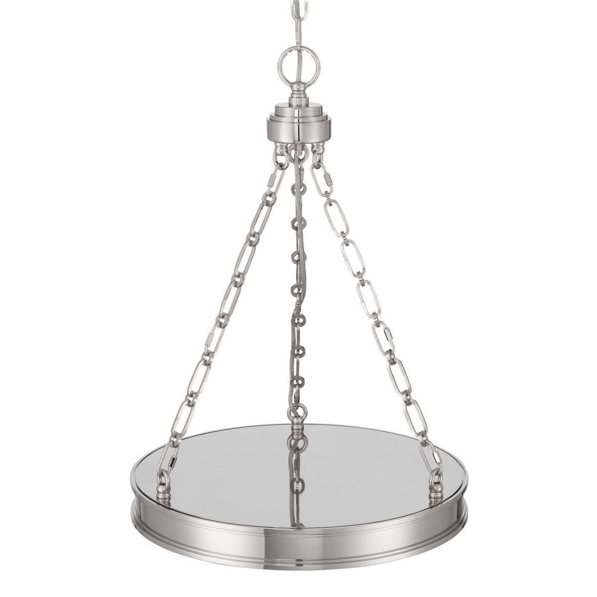 Golden Lighting Cameron 16.5in 1-Light LED Pendant | Modern Polished Nickel and Etched Glass | Kitchen & Dining Room | Model 1700-17 PN-EG