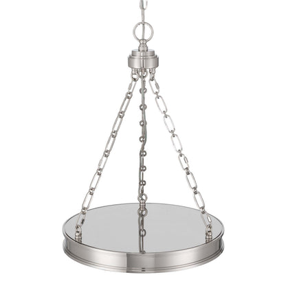 Golden Lighting Cameron 16.5in 1-Light LED Pendant | Modern Polished Nickel and Etched Glass | Kitchen & Dining Room | Model 1700-17 PN-EG