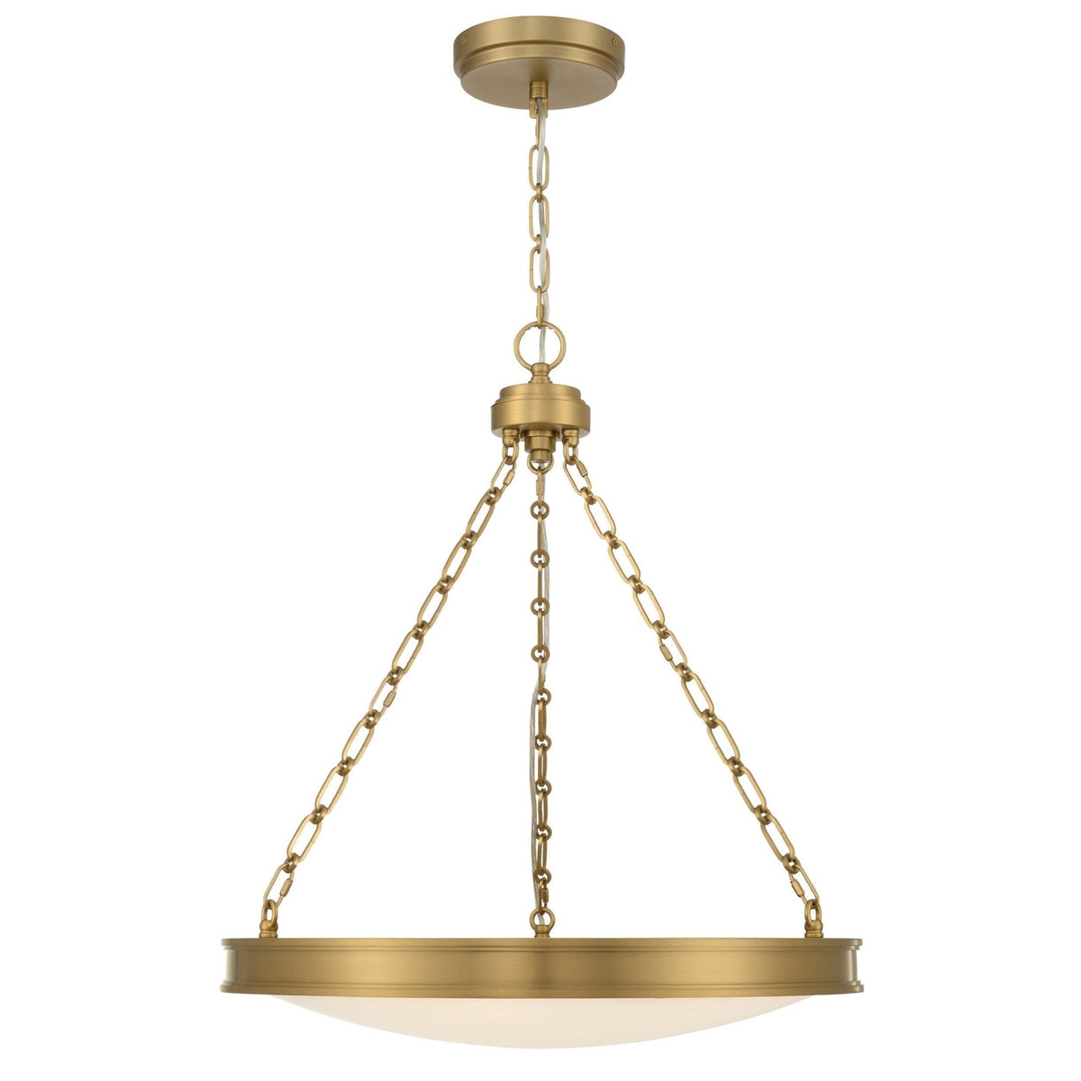 Golden Lighting Cameron 24in LED Pendant | Modern Brushed Champagne Brass and Etched Glass | Kitchen & Dining Room | Model 1700-24 BCB-EG