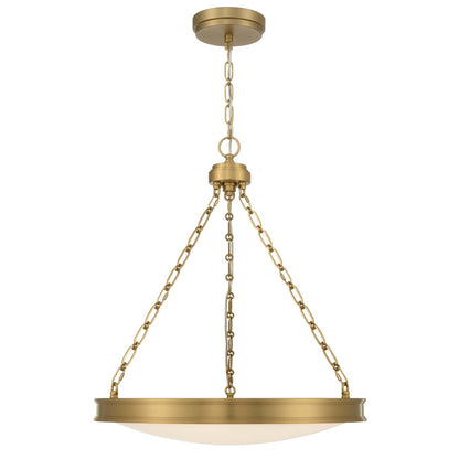 Golden Lighting Cameron 24in LED Pendant | Modern Brushed Champagne Brass and Etched Glass | Kitchen & Dining Room | Model 1700-24 BCB-EG