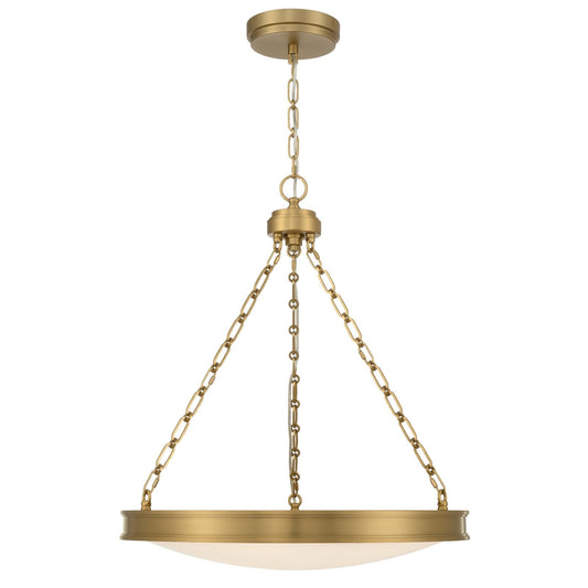 Golden Lighting Cameron 24in LED Pendant | Modern Brushed Champagne Brass and Etched Glass | Kitchen & Dining Room | Model 1700-24 BCB-EG