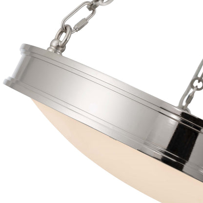 Golden Lighting Cameron 24in Integrated LED Pendant | Modern Polished Nickel and Etched Glass | Kitchen Island & Dining Room | Model 1700-24 PN-EG