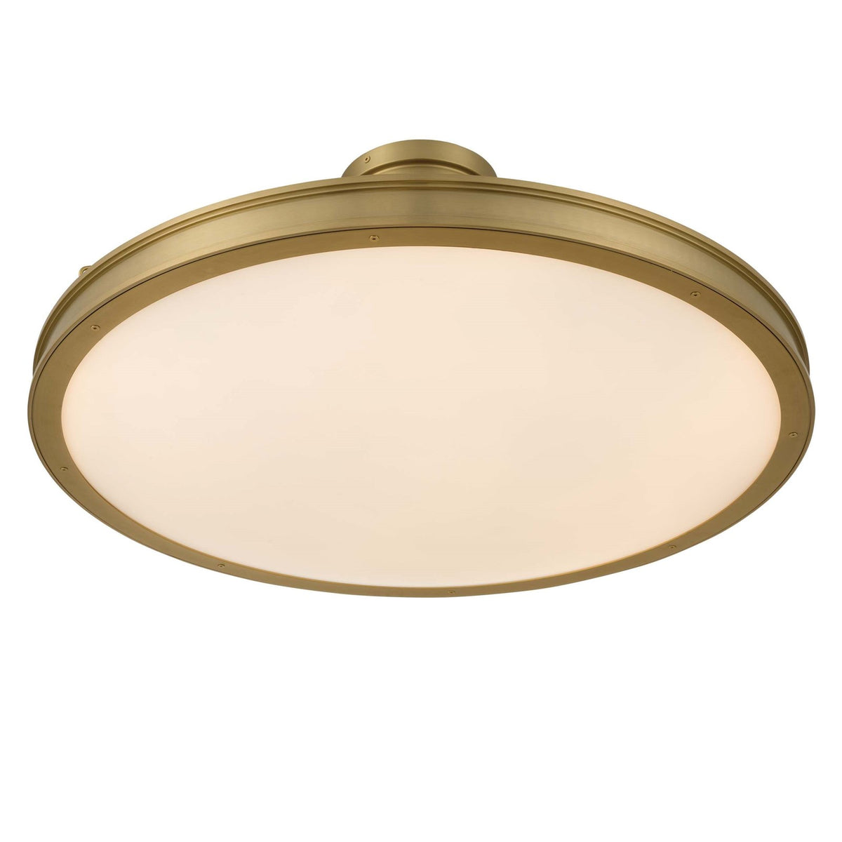 Golden Lighting Cameron 30in LED Semi-Flush Mount | Modern Brushed Champagne Brass and Etched Glass | Entryway & Foyer | Model 1700-30SF BCB-EG