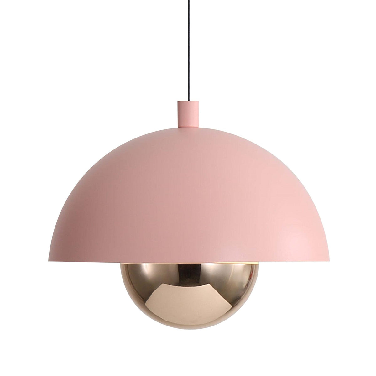 Golden Lighting Vintra 7in 1-Light LED Pendant | Modern Dusty Rose and Copper Steel | Kitchen & Bathroom | 7.13 x 7.13 x 6 in | Model 1816-1S DRS-CPR