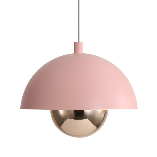 Golden Lighting Vintra 7in 1-Light LED Pendant | Modern Dusty Rose and Copper Steel | Kitchen & Bathroom | 7.13 x 7.13 x 6 in | Model 1816-1S DRS-CPR
