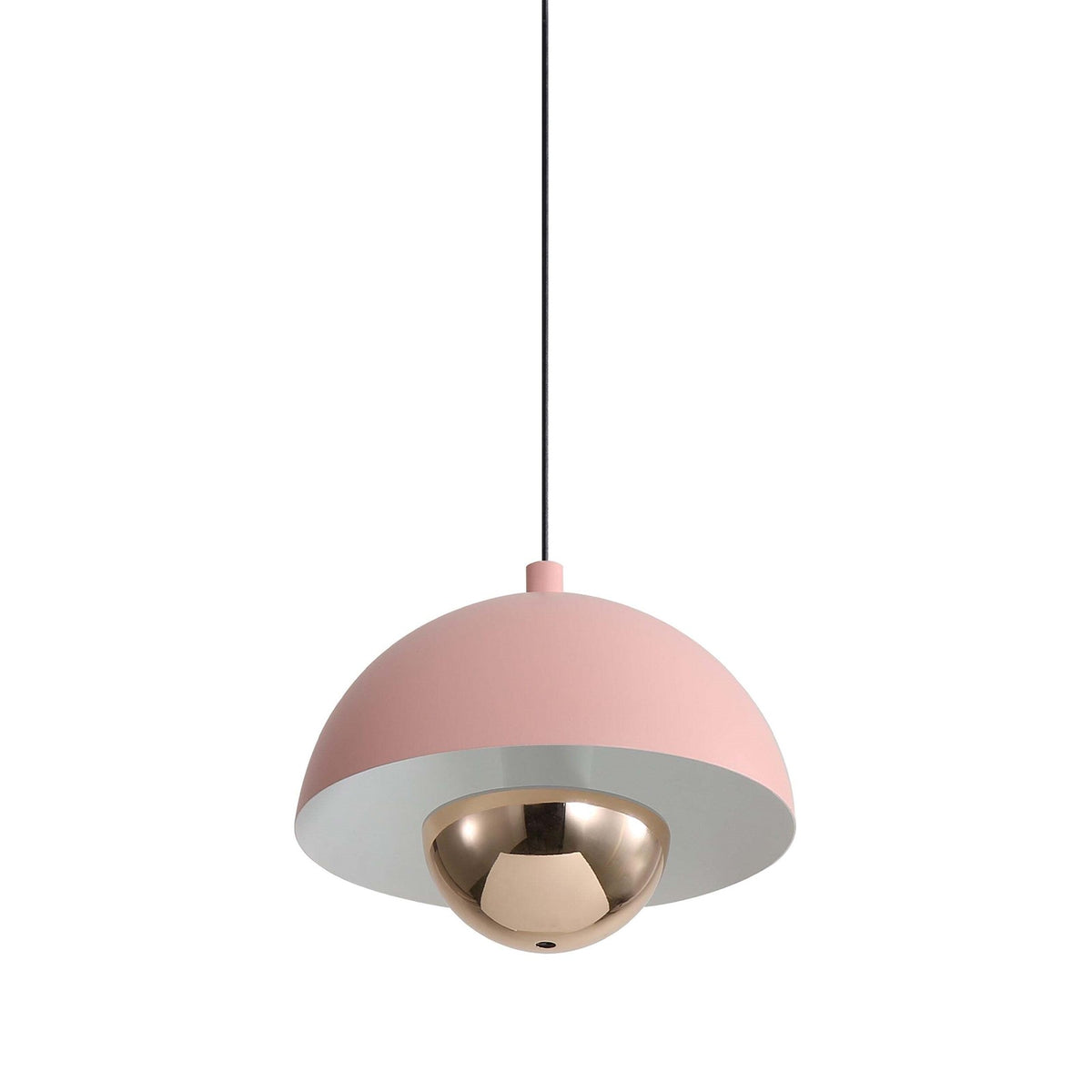 Golden Lighting Vintra 7in 1-Light LED Pendant | Modern Dusty Rose and Copper Steel | Kitchen & Bathroom | 7.13 x 7.13 x 6 in | Model 1816-1S DRS-CPR