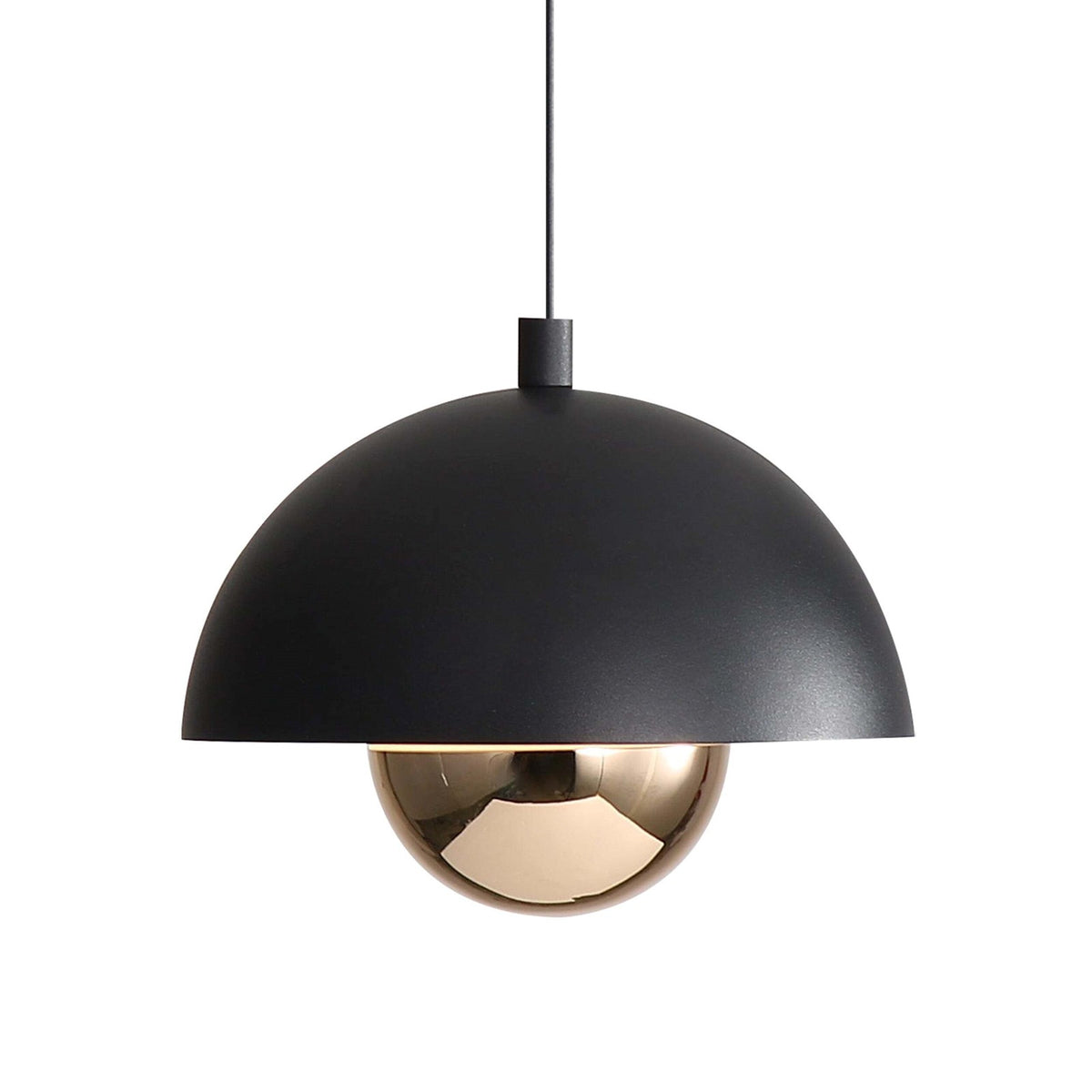 Golden Lighting Vintra 7in 1-Light Pendant | Modern Sand Black and Copper Steel | Kitchen Island & Dining Room | Model 1816-1S SNB-CPR