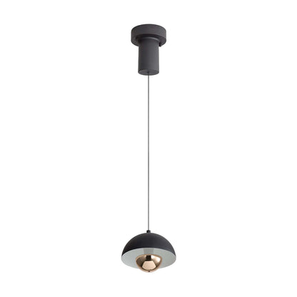 Golden Lighting Vintra 7in 1-Light Pendant | Modern Sand Black and Copper Steel | Kitchen Island & Dining Room | Model 1816-1S SNB-CPR