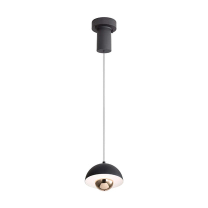 Golden Lighting Vintra 7in 1-Light Pendant | Modern Sand Black and Copper Steel | Kitchen Island & Dining Room | Model 1816-1S SNB-CPR