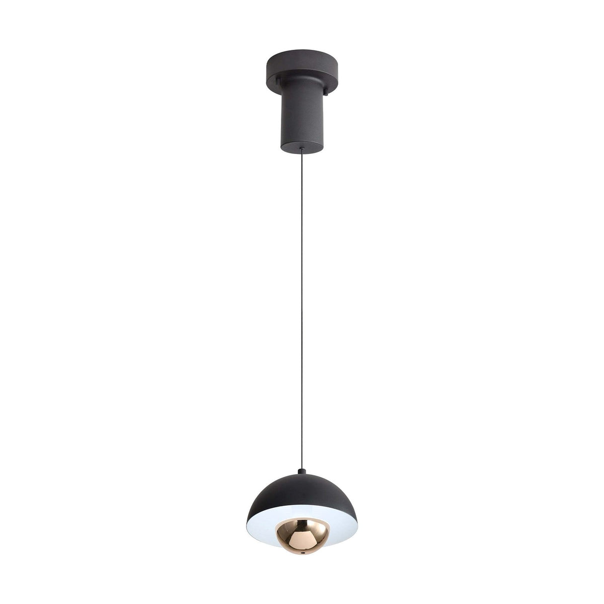 Golden Lighting Vintra 7in 1-Light Pendant | Modern Sand Black and Copper Steel | Kitchen Island & Dining Room | Model 1816-1S SNB-CPR