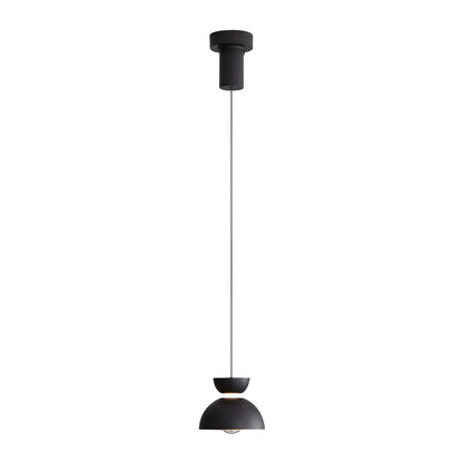 Golden Lighting Vintra 7in 1-Light LED Pendant | Modern Sand Black and Chrome Steel | Kitchen Island & Dining Room | Model 1816-2S SNB-CH
