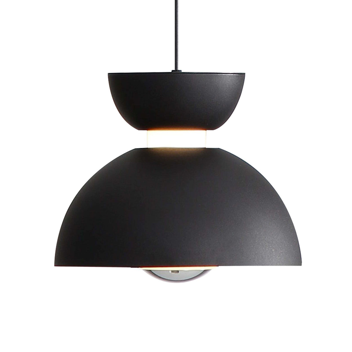 Golden Lighting Vintra 7in 1-Light LED Pendant | Modern Sand Black and Chrome Steel | Kitchen Island & Dining Room | Model 1816-2S SNB-CH