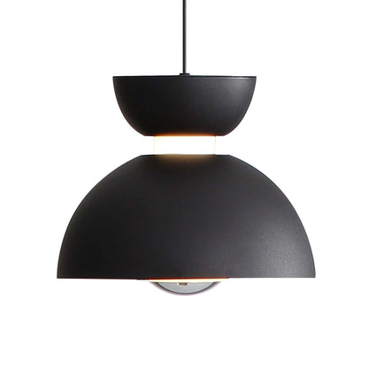 Golden Lighting Vintra 7in 1-Light LED Pendant | Modern Sand Black and Chrome Steel | Kitchen Island & Dining Room | Model 1816-2S SNB-CH