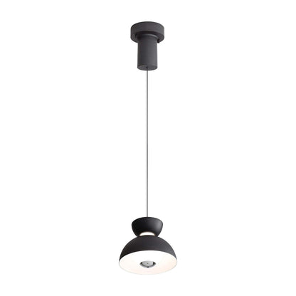 Golden Lighting Vintra 7in 1-Light LED Pendant | Modern Sand Black and Chrome Steel | Kitchen Island & Dining Room | Model 1816-2S SNB-CH