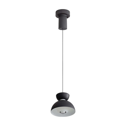 Golden Lighting Vintra 7in 1-Light LED Pendant | Modern Sand Black and Chrome Steel | Kitchen Island & Dining Room | Model 1816-2S SNB-CH
