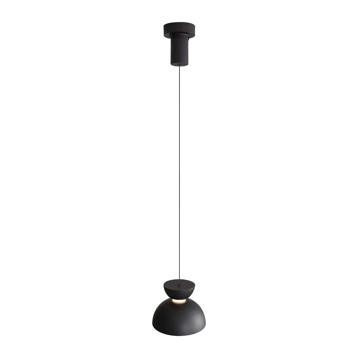 Golden Lighting Vintra 7in 1-Light LED Pendant | Modern Sand Black and Chrome Steel | Kitchen Island & Dining Room | Model 1816-2S SNB-CH
