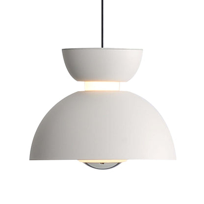Golden Lighting Vintra 7in 1-Light LED Pendant | Modern Sand White and Chrome Steel | Kitchen Island & Dining Room | Model 1816-2S SNW-CH
