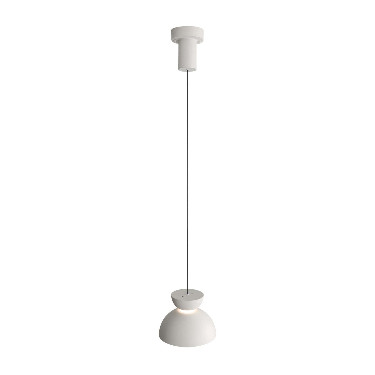 Golden Lighting Vintra 7in 1-Light LED Pendant | Modern Sand White and Chrome Steel | Kitchen Island & Dining Room | Model 1816-2S SNW-CH