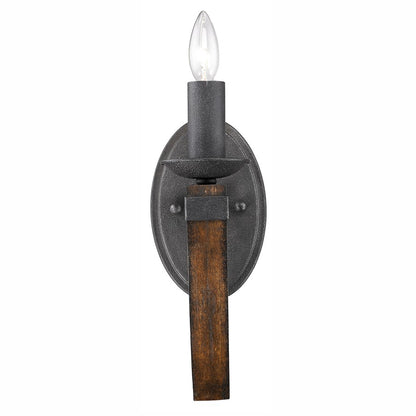 1 Light Wall Sconce, Black Iron
