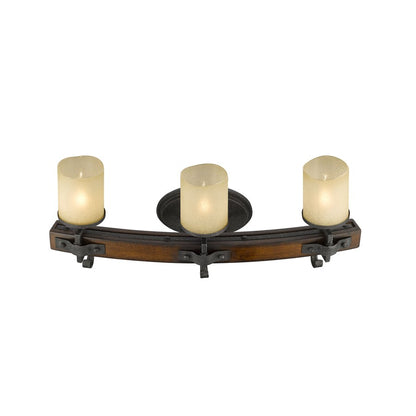 3 Light Bathroom Vanity Light, Black Iron
