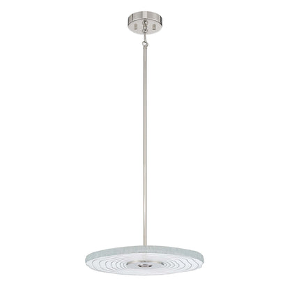 Golden Lighting Luminwood 16in Integrated LED Pendant | Modern Polished Nickel and Clear Resin | Kitchen Island & Dining Room | Model 1921-16 PN-RE
