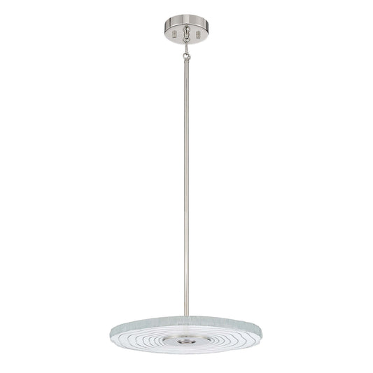 Golden Lighting Luminwood 16in Integrated LED Pendant | Modern Polished Nickel and Clear Resin | Kitchen Island & Dining Room | Model 1921-16 PN-RE
