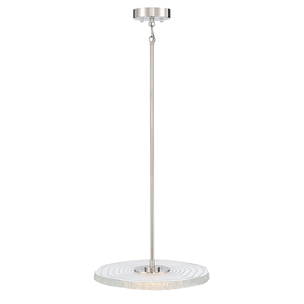 Golden Lighting Luminwood 16in Integrated LED Pendant | Modern Polished Nickel and Clear Resin | Kitchen Island & Dining Room | Model 1921-16 PN-RE