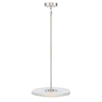 Golden Lighting Luminwood 16in Integrated LED Pendant | Modern Polished Nickel and Clear Resin | Kitchen Island & Dining Room | Model 1921-16 PN-RE