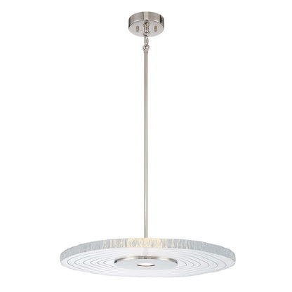 Golden Lighting Luminwood 24in LED Pendant | Modern Polished Nickel and Clear Resin | Kitchen Island & Dining Room | Model 1921-24 PN-RE