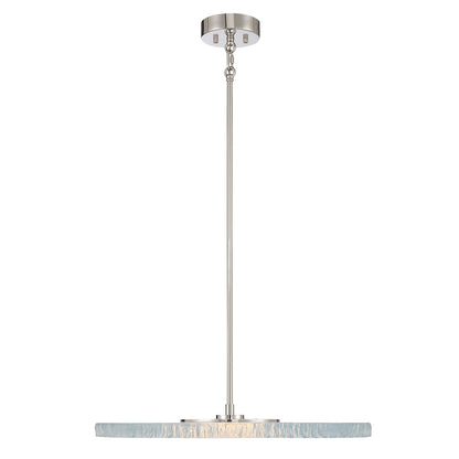 Golden Lighting Luminwood 24in LED Pendant | Modern Polished Nickel and Clear Resin | Kitchen Island & Dining Room | Model 1921-24 PN-RE