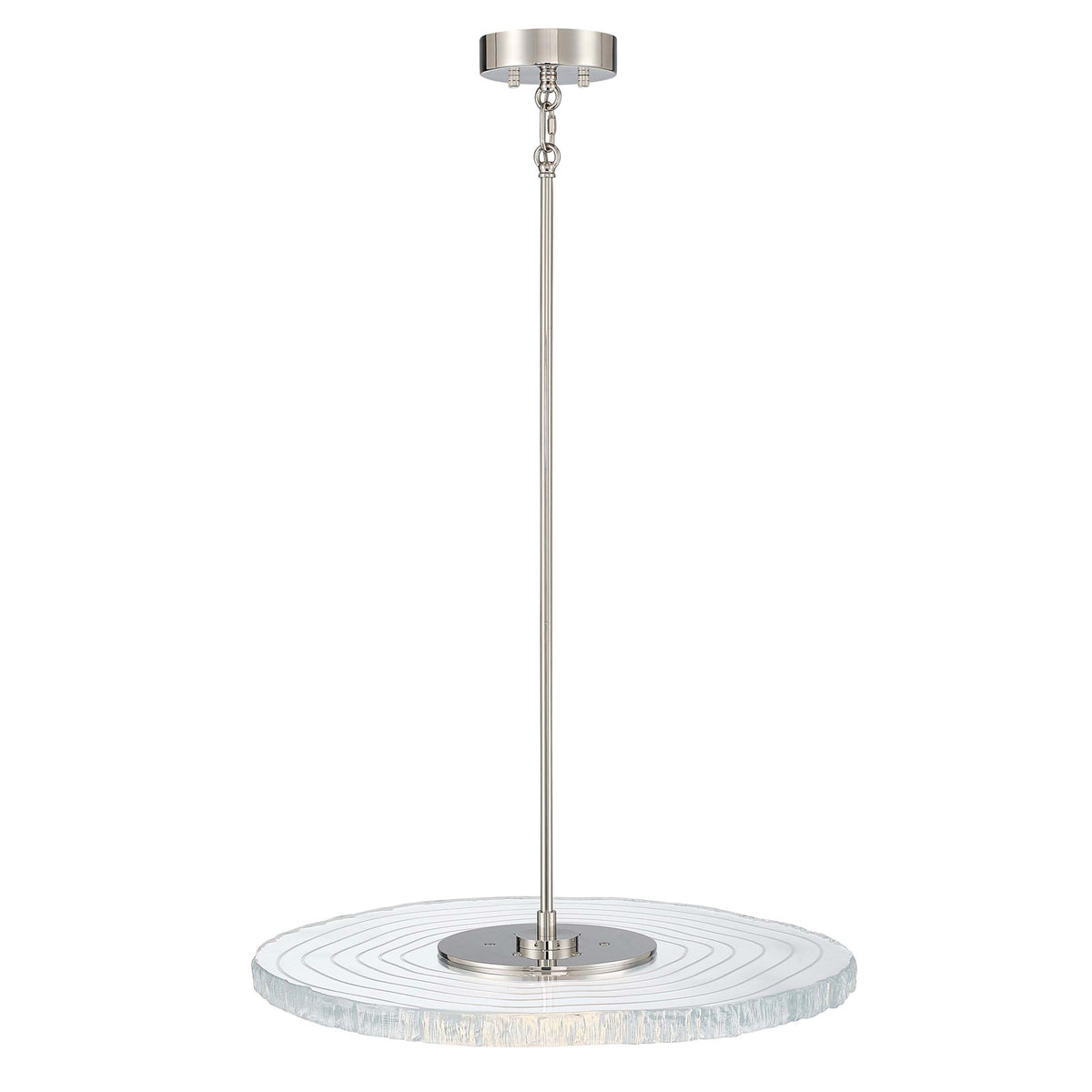 Golden Lighting Luminwood 24in LED Pendant | Modern Polished Nickel and Clear Resin | Kitchen Island & Dining Room | Model 1921-24 PN-RE