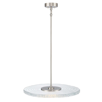 Golden Lighting Luminwood 24in LED Pendant | Modern Polished Nickel and Clear Resin | Kitchen Island & Dining Room | Model 1921-24 PN-RE