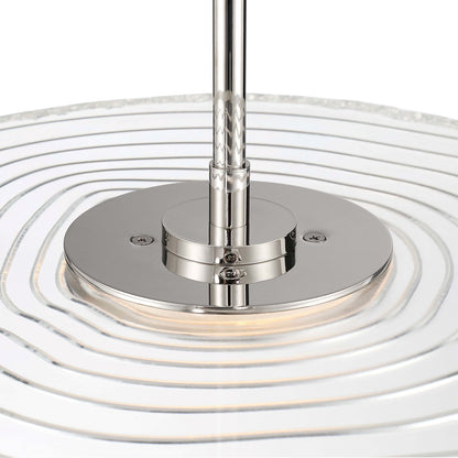 Golden Lighting Luminwood 24in LED Pendant | Modern Polished Nickel and Clear Resin | Kitchen Island & Dining Room | Model 1921-24 PN-RE