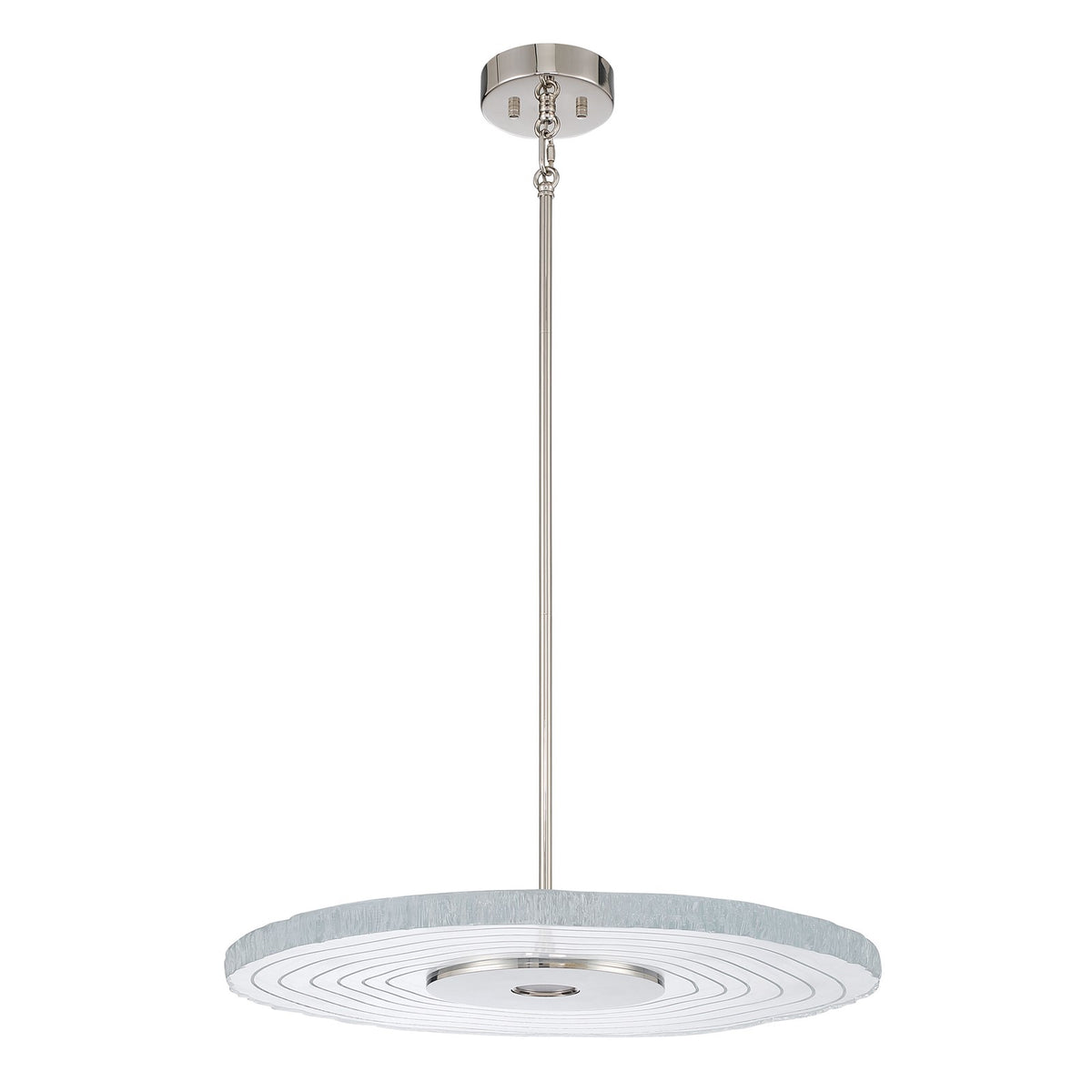 Golden Lighting Luminwood 24in LED Pendant | Modern Polished Nickel and Clear Resin | Kitchen Island & Dining Room | Model 1921-24 PN-RE