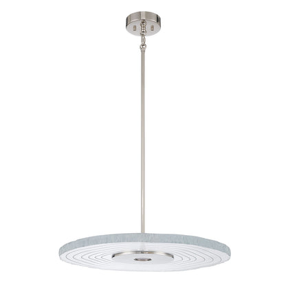 Golden Lighting Luminwood 24in LED Pendant | Modern Polished Nickel and Clear Resin | Kitchen Island & Dining Room | Model 1921-24 PN-RE