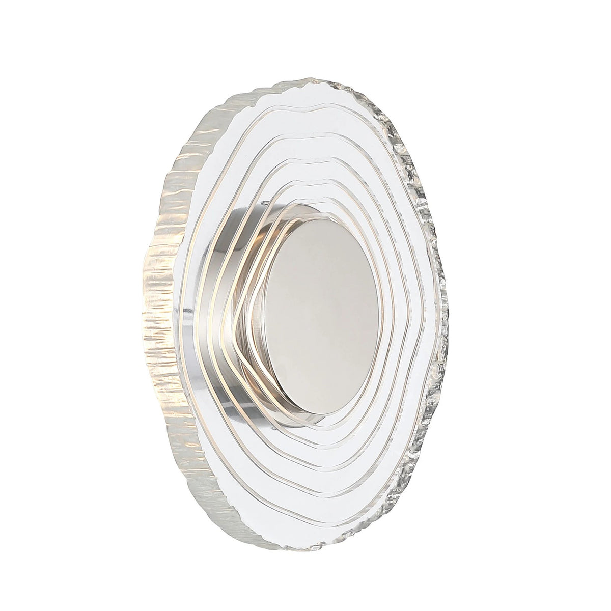 Golden Lighting Luminwood 12in 1-Light Wall Sconce | Modern Polished Nickel and Clear Resin | Hallway & Bedroom Accent | Model 1921-WSC12 PN-RE