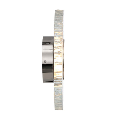 Golden Lighting Luminwood 12in 1-Light Wall Sconce | Modern Polished Nickel and Clear Resin | Hallway & Bedroom Accent | Model 1921-WSC12 PN-RE