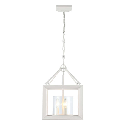 Golden Lighting Smyth 11.75in 3-Light Chandelier | Transitional Natural White and Clear Glass | Dining Room & Foyer | Model 2073-M3 NWT-CLR