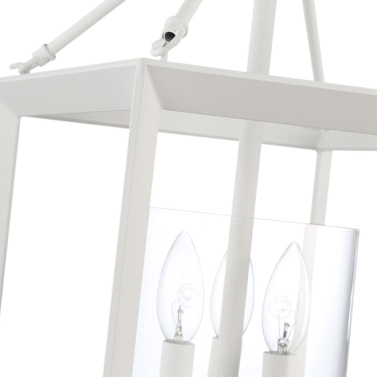 Golden Lighting Smyth 11.75in 3-Light Chandelier | Transitional Natural White and Clear Glass | Dining Room & Foyer | Model 2073-M3 NWT-CLR