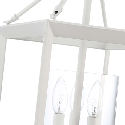 Golden Lighting Smyth 11.75in 3-Light Chandelier | Transitional Natural White and Clear Glass | Dining Room & Foyer | Model 2073-M3 NWT-CLR