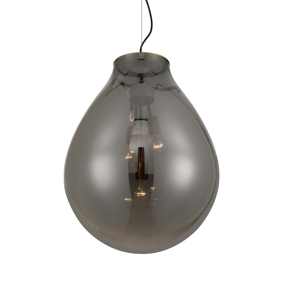 Golden Lighting Drop 19in 3-Light Pendant | Modern Brushed Champagne Brass and Smoke Plated Glass | Kitchen Island & Dining | Model 2088-20P BCB-SMP