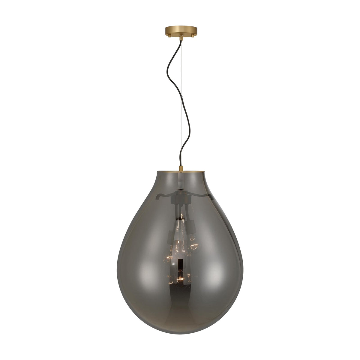 Golden Lighting Drop 19in 3-Light Pendant | Modern Brushed Champagne Brass and Smoke Plated Glass | Kitchen Island & Dining | Model 2088-20P BCB-SMP
