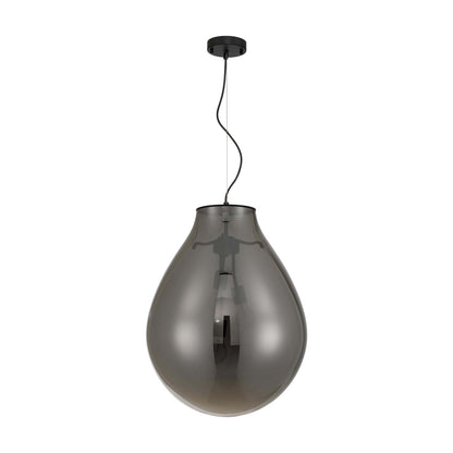 Golden Lighting Drop 19in 3-Light Pendant | Modern Matte Black and Smoke Plated Glass | Kitchen Island & Dining Room | Model 2088-20P BLK-SMP